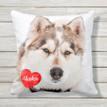 Personlig Pet Photo Gifts Hund älskare Keepsak Kudde<br><div class="desc">Firar din bästa vän med en personlig Pet Pillow. Namn kommer att duschas i ett vackert vattenfärgshjärta. Anpassa med eget foto och namn. Se Anpassa den här mallen om du vill ändra bild och namn och se Anpassa om du vill ha fler anpassningsbar. Denna fotomudde för sällskapsdjur är en gåva...</div>