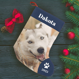 Personlig Pet Photo Helgdag Liten Julstrumpa