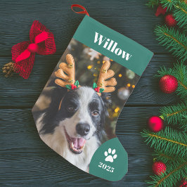 Personlig Pet Photo Helgdag Liten Julstrumpa