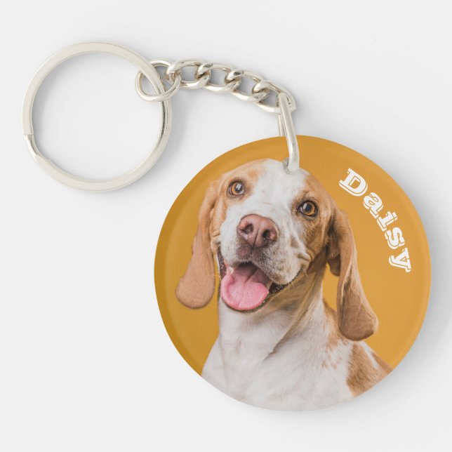 Personlig Pet Photo Hund älskare Keepsaké Nyckelri (Framsidan)