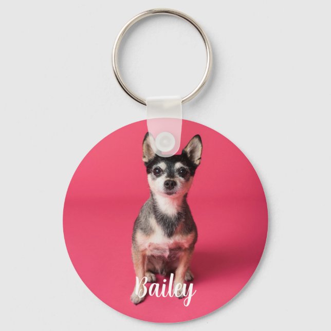 Personlig Pet Photo Hund älskare, Pet Photo Gifts Nyckelring (Framsida)