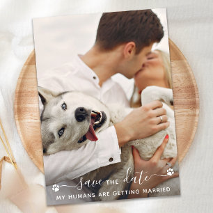 Personlig Pet Photo Hund Bröllop Spara Datumet