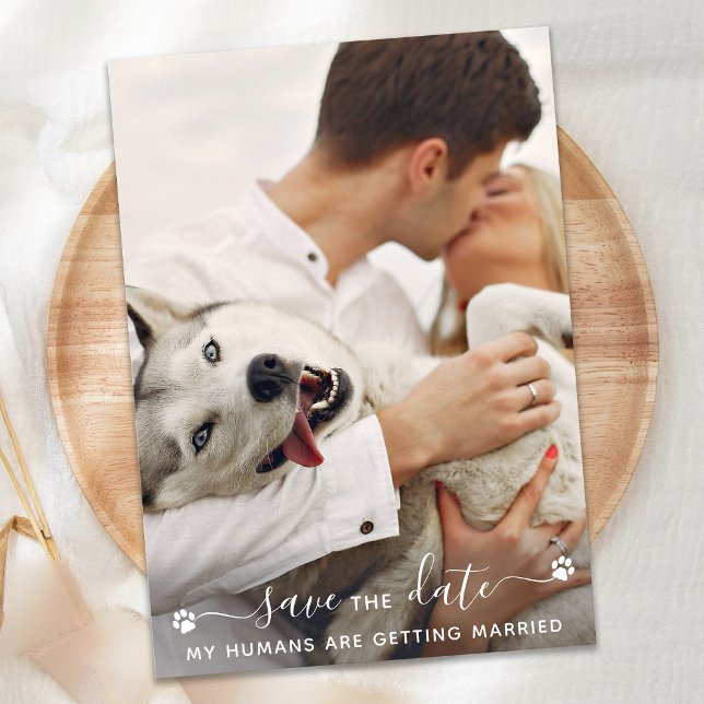 Personlig Pet Photo Hund Bröllop Spara Datumet (Skapare uppladdad)