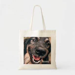 Personlig Pet Photo Hund Cat Namn Tygkasse