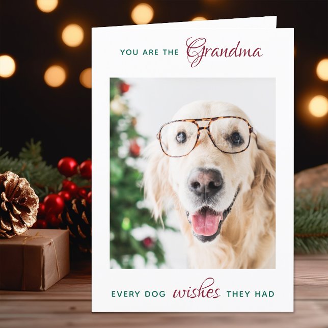 Personlig Pet Photo Hund Grandma God jul Helgkort (Skapare uppladdad)