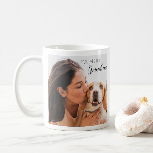 Personlig Pet Photo Hund Grandma Mor Kaffemugg (Med munk)