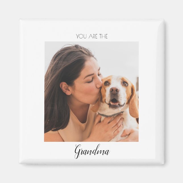 Personlig Pet Photo Hund Grandma Mor Magnet (Framsidan)
