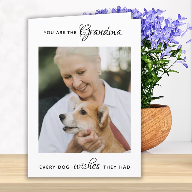 Personlig Pet Photo Hund Grandma Mors dag Helgkort (Skapare uppladdad)