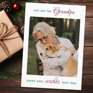 Personlig Pet Photo Hund Grandpa God jul Julkort