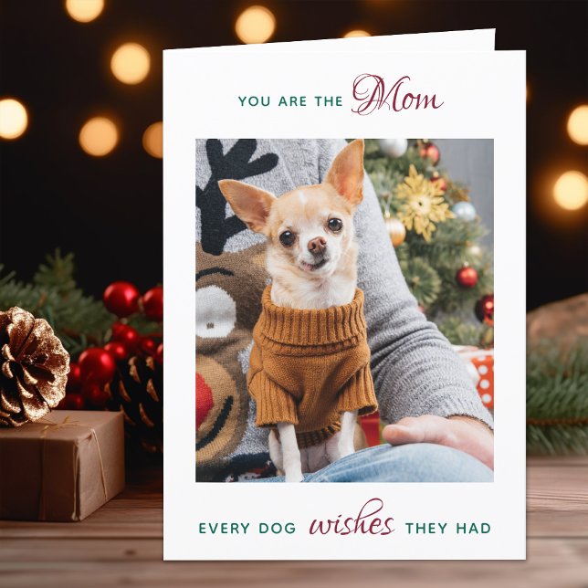 Personlig Pet Photo Hund Mamma God jul Helgkort (Skapare uppladdad)