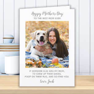 Personlig Pet Photo Hund Mamma Mors dag Helgkort