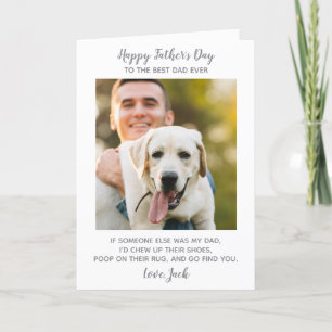 Personlig Pet Photo Hund Pappa Fars dag Helgkort