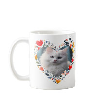 Personlig Pet Photo in Blommigt Heart Shape