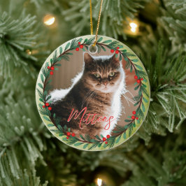 Personlig Pet Photo jul Mönster Julgransprydnad Keramik