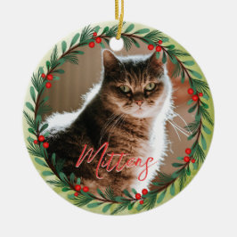 Personlig Pet Photo jul Mönster Julgransprydnad Keramik