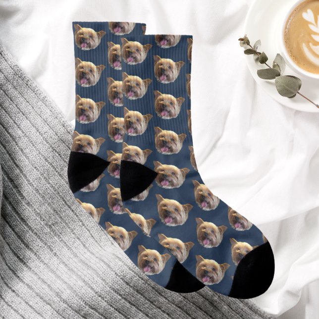 Personlig Pet Photo Julklapp Socks Strumpor (Skapare uppladdad)