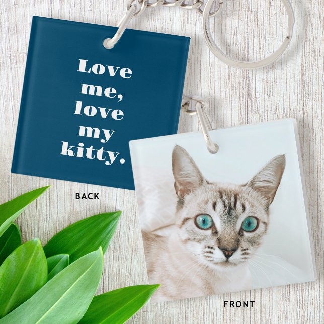 Personlig Pet Photo Kattunge Älskare Indigo Blue (Skapare uppladdad)