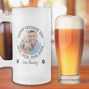 Personlig Pet Photo Lycklig Fars dag Hund Pappa Frostat Ölglas