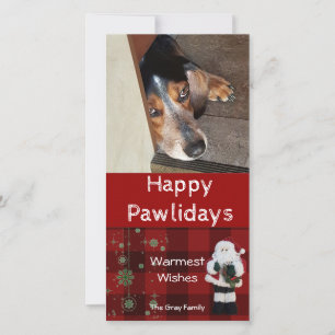 Personlig Pet Photo Lycklig Pawlidays Santa Julkort