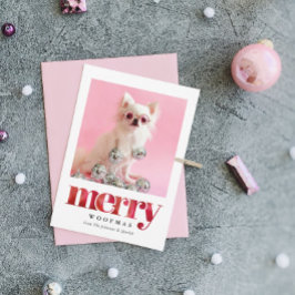Personlig Pet Photo | Merry Woofmas Julkort