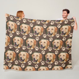 Personlig Pet Photo Mönster Hund Brown Fleecefilt
