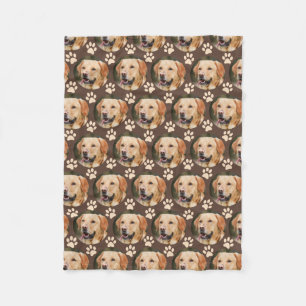 Personlig Pet Photo Mönster Hund Fleecefilt