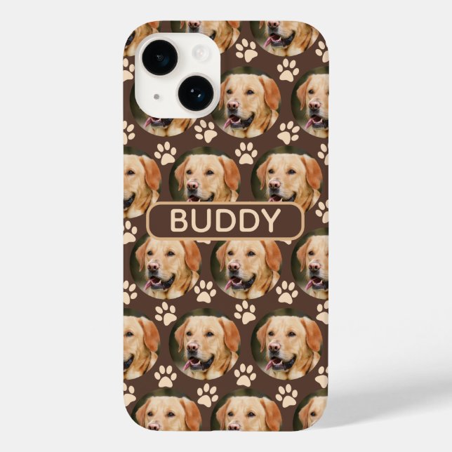 Personlig Pet Photo Mönster Hund Namn (Baksida)