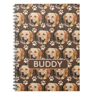 Personlig Pet Photo Mönster Hund Namn Anteckningsbok