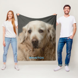 Personlig Pet Photo & Namn Fleecefilt