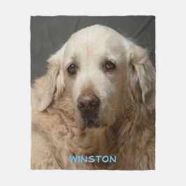 Personlig Pet Photo & Namn Fleecefilt