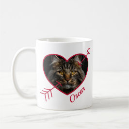 Personlig Pet Photo och Namn Heart Shape Mugg