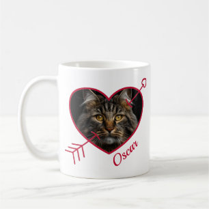 Personlig Pet Photo och Namn Heart Shape Mugg