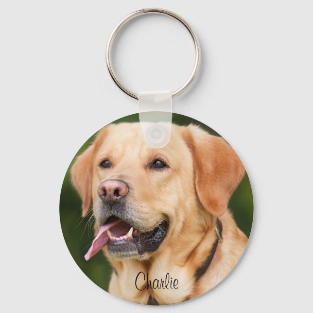 Personlig Pet Photo och Text Hund älskare Nyckelring (Framsida)