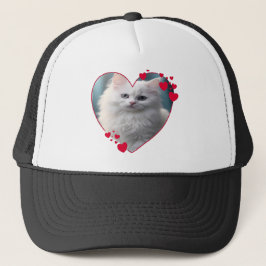 Personlig Pet Photo Red Heart Shape Keps