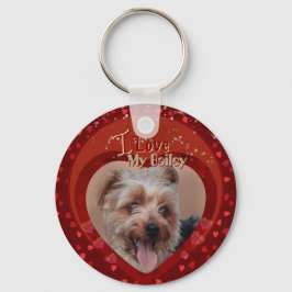 Personlig Pet Photo Red Keepsak Nyckelring