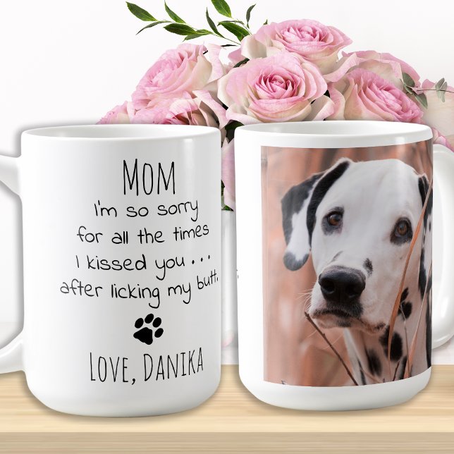 Personlig Pet Photo Rolig hund Mamma Kaffemugg (Skapare uppladdad)
