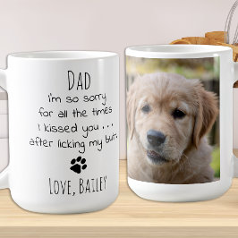 Personlig Pet Photo Rolig hund Pappa Coffee Mugg