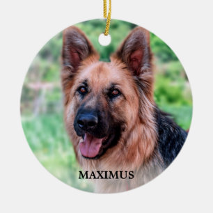 Personlig Pet Photo Simple Hund Helgdag Keepsak Julgransprydnad Keramik