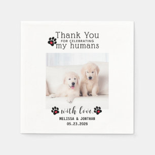 Personlig Pet Photo Tack Hund Bröllop Pappersservett