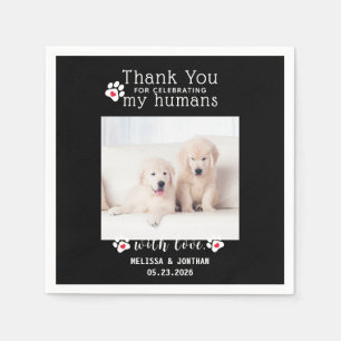 Personlig Pet Photo Tack Hund Bröllop Pappersservett