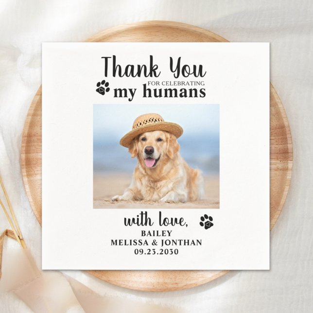 Personlig Pet Photo Tack Hund Bröllop Pappersservett (Skapare uppladdad)