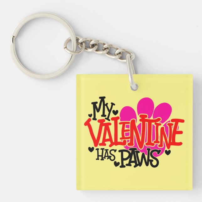 Personlig Pet Photo Valentine Keepie Keychain (Framsidan)