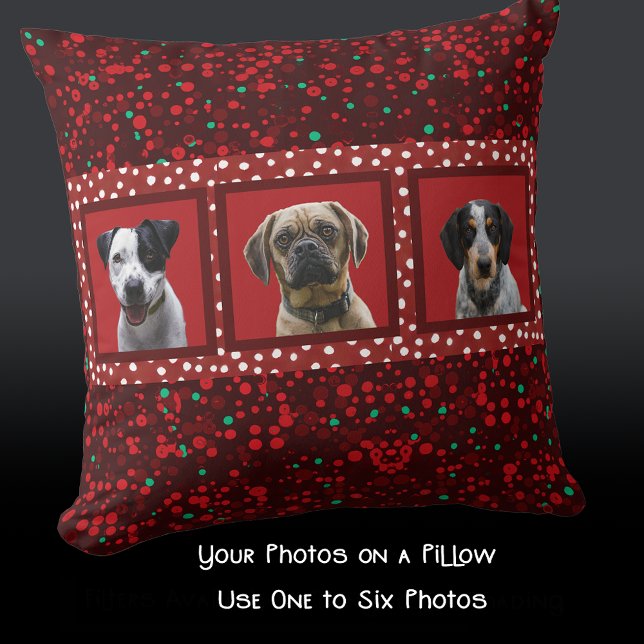 Personlig Pet Photos Hund Mamma Grandma Burgundy Kudde (Skapare uppladdad)