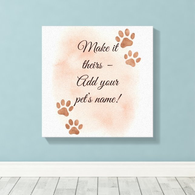 Personlig Pet Wall Art Art - Elegant Paw Print Des Canvastryck (Insitu (trägolv))
