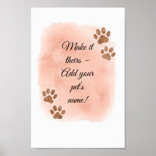 Personlig Pet Wall Art Art - Elegant Paw Print Des Poster