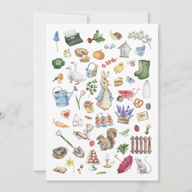 Personlig Peter Rabbit-inbjudningskort Inbjudningar (Framsida)