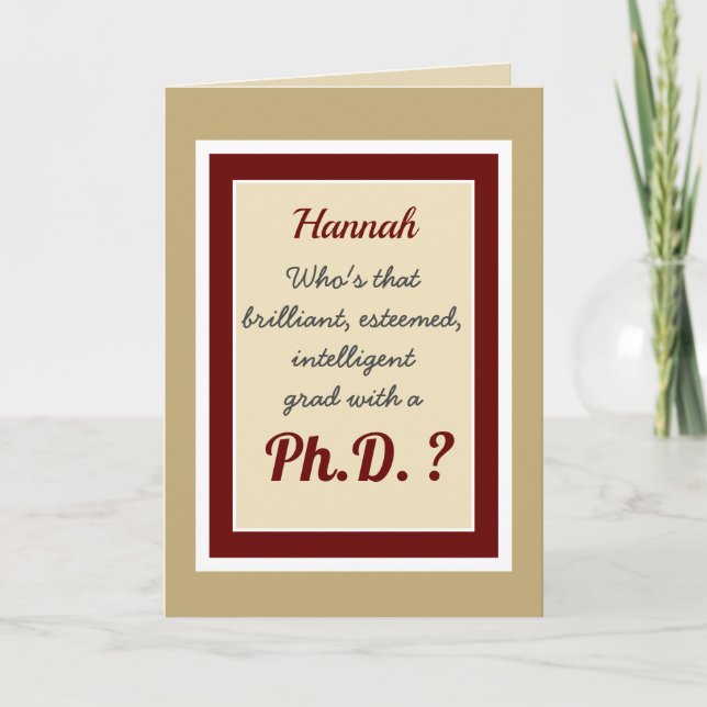 Personlig Ph.D. Grattis kort (Framsida)