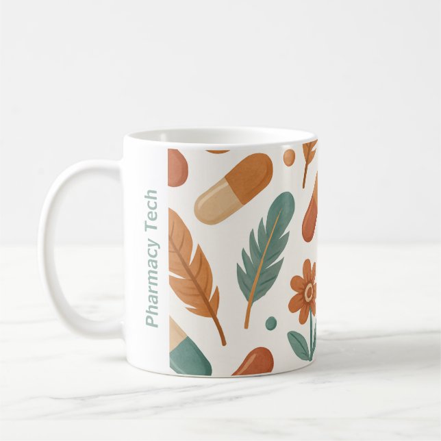 Personlig Pharmacy Mugg Boho Daisy Feathers (Vänster)