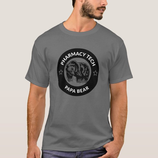 Personlig Pharmacy Tech Pappa Bear Pappa T Shirt (Framsida)