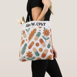 Personlig Pharmacy Tote Bag Boho Daisy Feathers Tygkasse